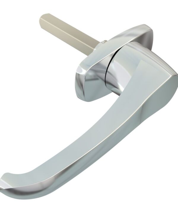 Southco Cam Latch L-Handle, Hand Operated, Zinc Alloy, Chrome Plated, Polished