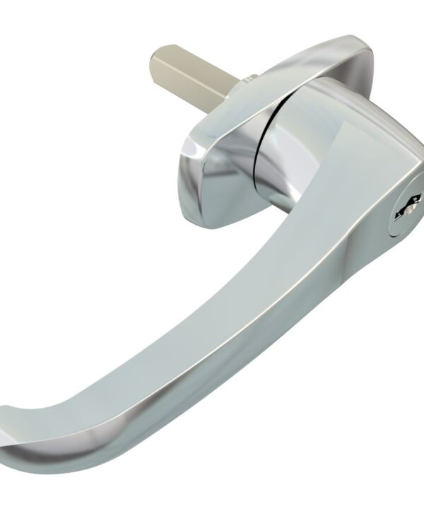 Southco Cam Latch L-Handle, Hand Operated, Zinc Alloy, Chrome Plated, Polished
