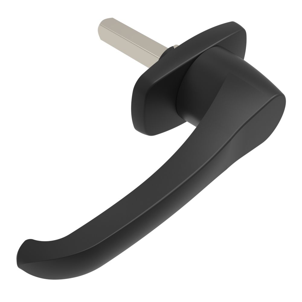 Southco Cam Latch L-Handle, Hand Operated, Zinc Alloy, Powder Coat, Black
