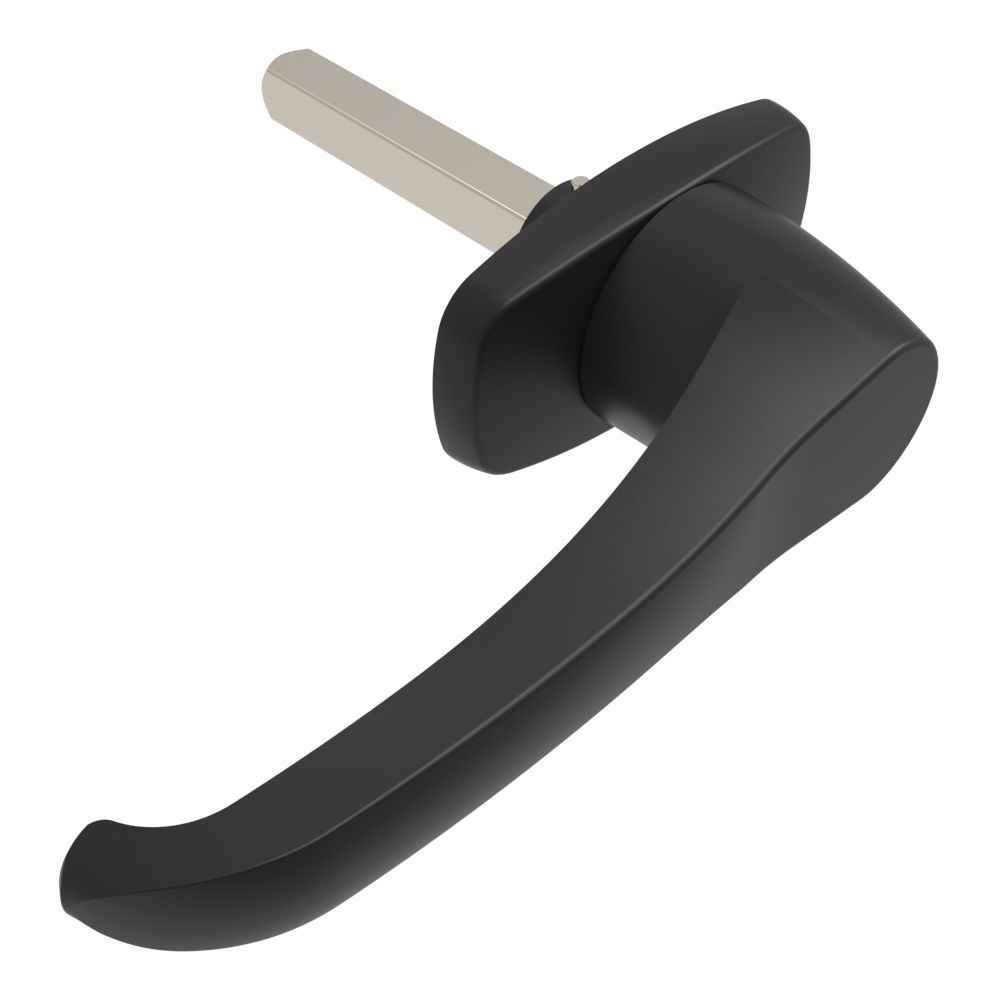Southco Cam Latch L-Handle, Hand Operated, Zinc Alloy, Powder Coat, Black