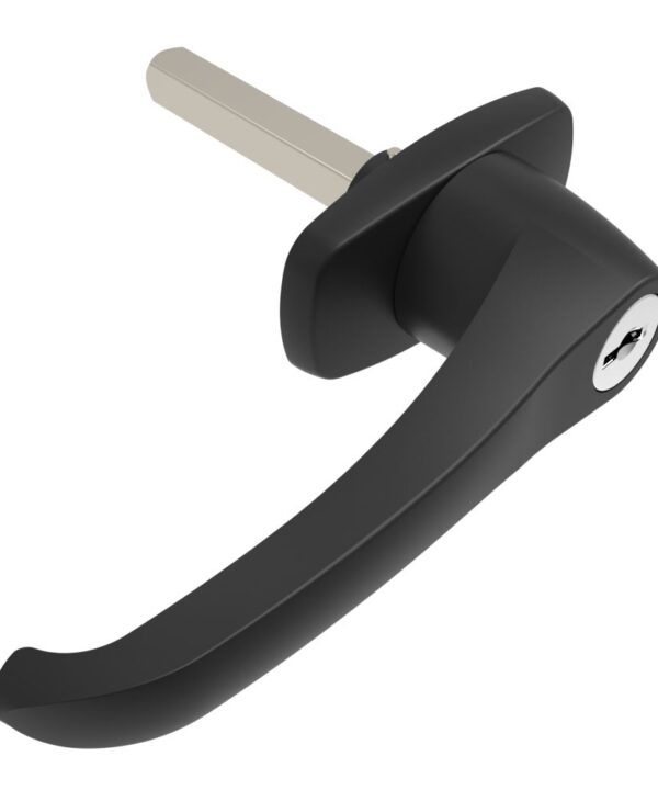 Southco Cam Latch L-Handle, Hand Operated, Zinc Alloy, Powder Coat, Black