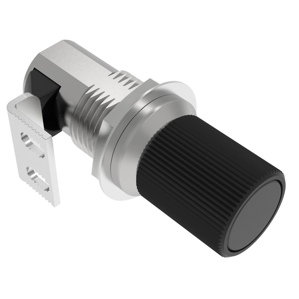 Southco Push-to-Close Latch, Small Size, No Restriction, Zinc Alloy, Powder Coat, Black