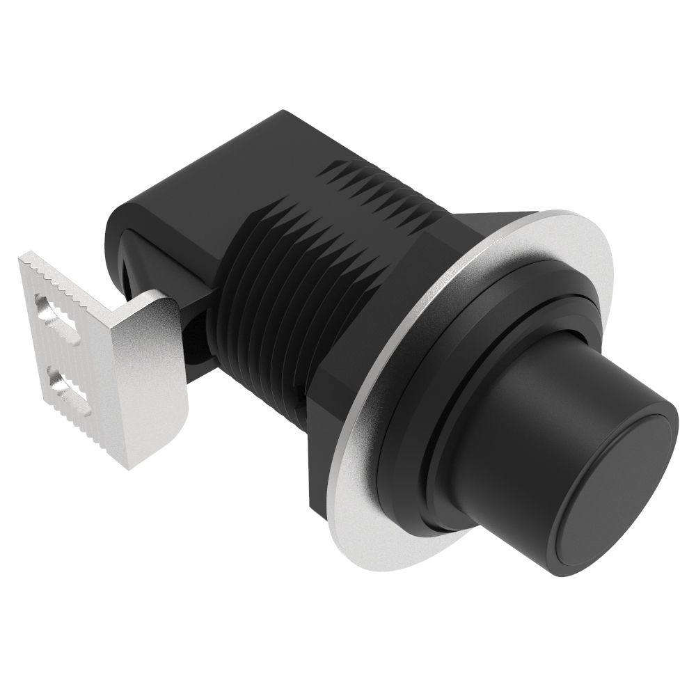 Southco Push-to-Close Latch, Push Button, No Restriction, Latch Only, Plastic, Black