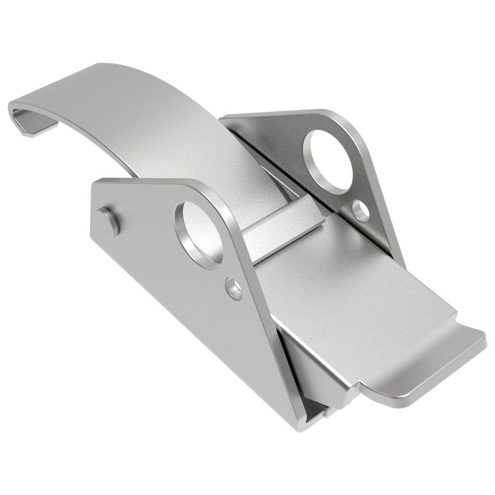 Southco Over-center Draw Latch Medium Size, Handle Tab Up, No Keeper, Stainless Steel, Passivated