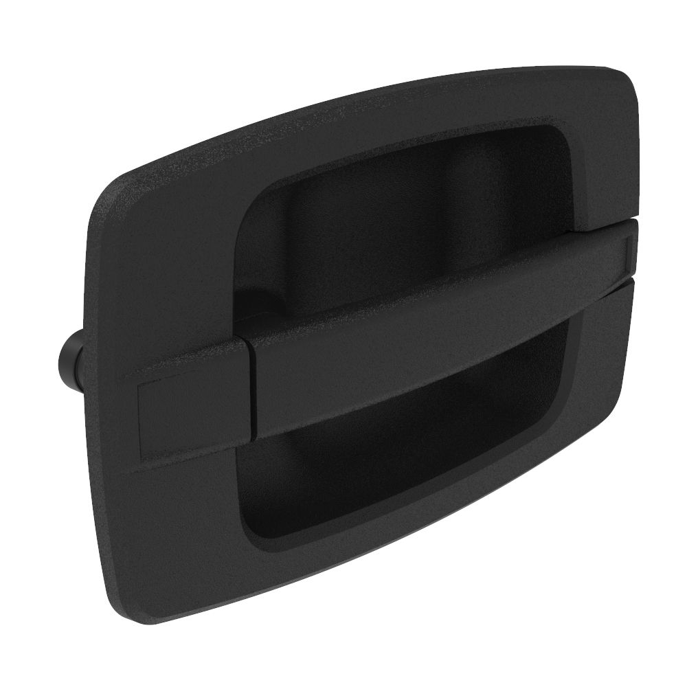 Southco Actuator, Single or Multi Point, Without Cable Bracket, Large Handle, Flush Mount, Non-Locking, Nylon, Black