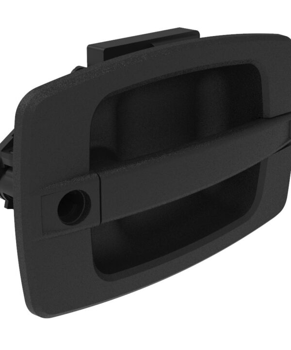 Southco Actuator, Single or Multi Point, With Cable Bracket, Rectangular Large Handle, Flush Mount, Key Locking, Lockplug Sold Separately, Nylon, Black