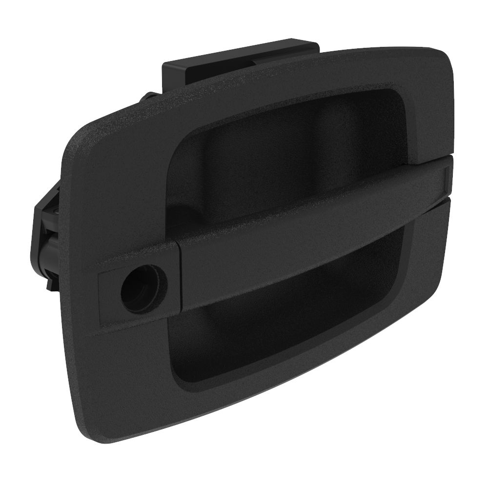 Southco Actuator, Single or Multi Point, With Cable Bracket, Rectangular Large Handle, Flush Mount, Key Locking, Lockplug Sold Separately, Nylon, Black
