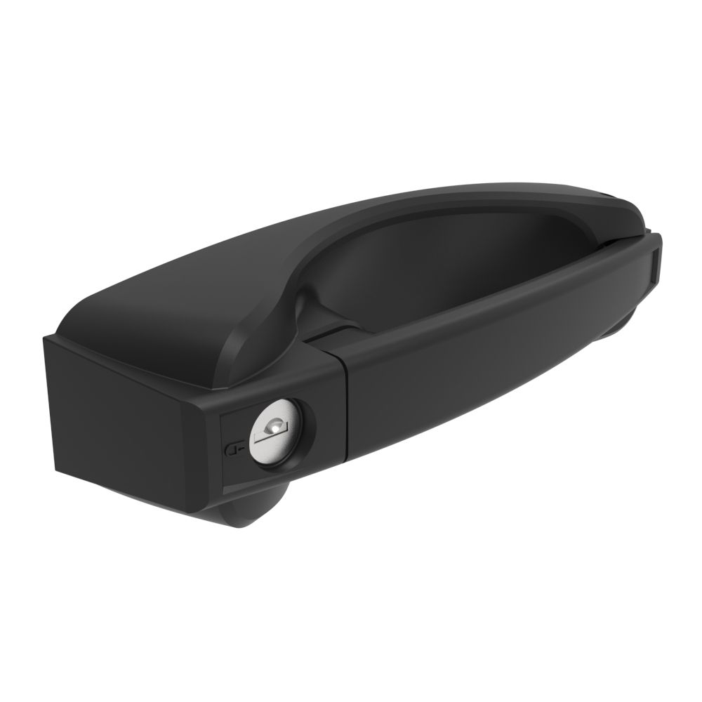 Southco Actuator, Single Point, Direct Pull, Large Handle, Surface Mount, Standard Key Multiple Key Codes (2 Keys Included), Nylon, Black