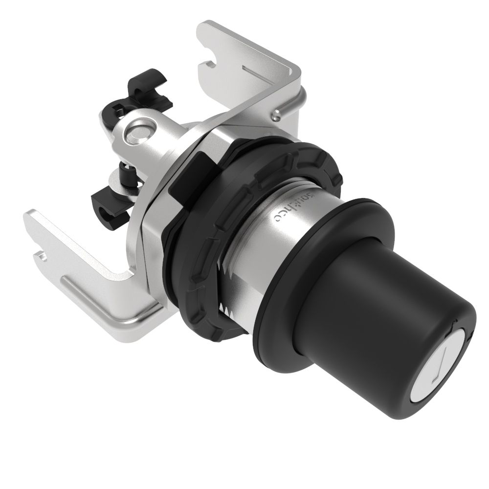 Southco Actuator, Single or Multi Point, with Cable Bracket, Push Button, Reversible Multiple Key Codes (2 Keys Included), Nylon, Black