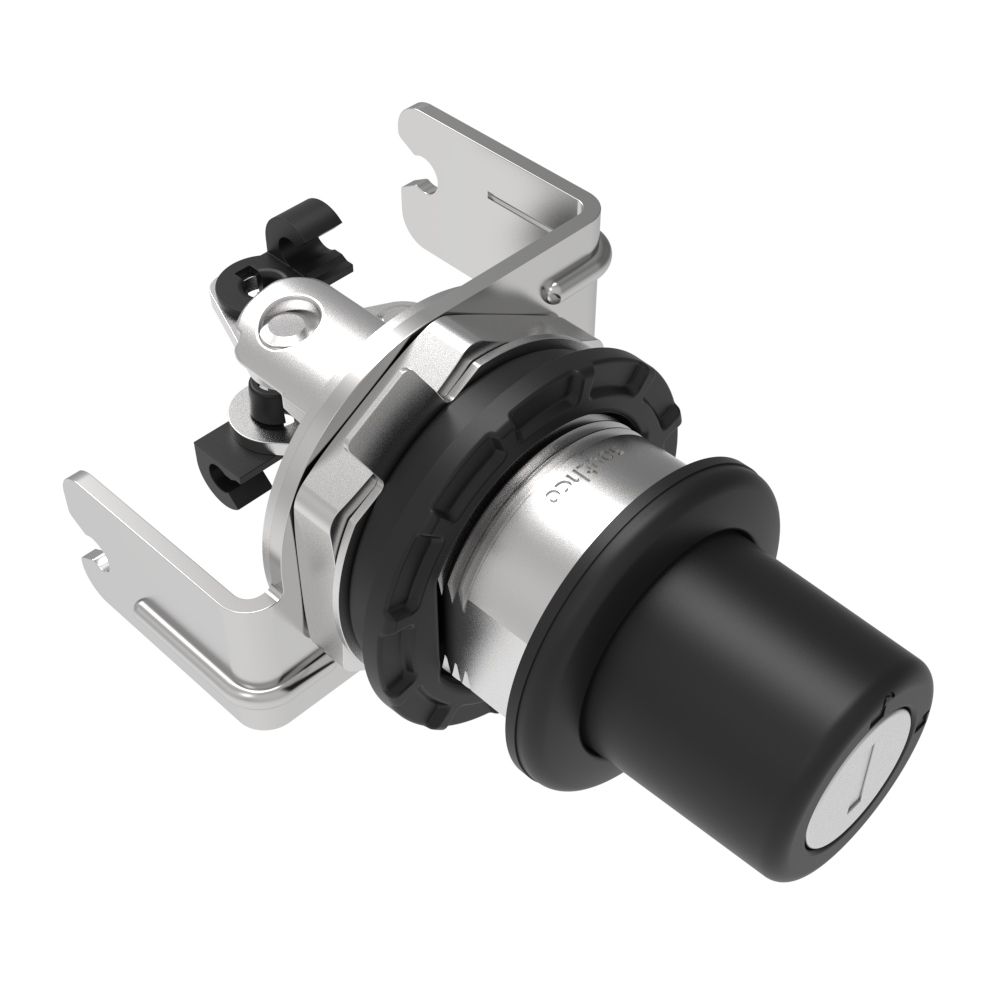Southco Actuator, Single or Multi Point, with Cable Bracket, Push Button, Locking, Reversible R001 (2 Keys Included), Stainless Steel, Black