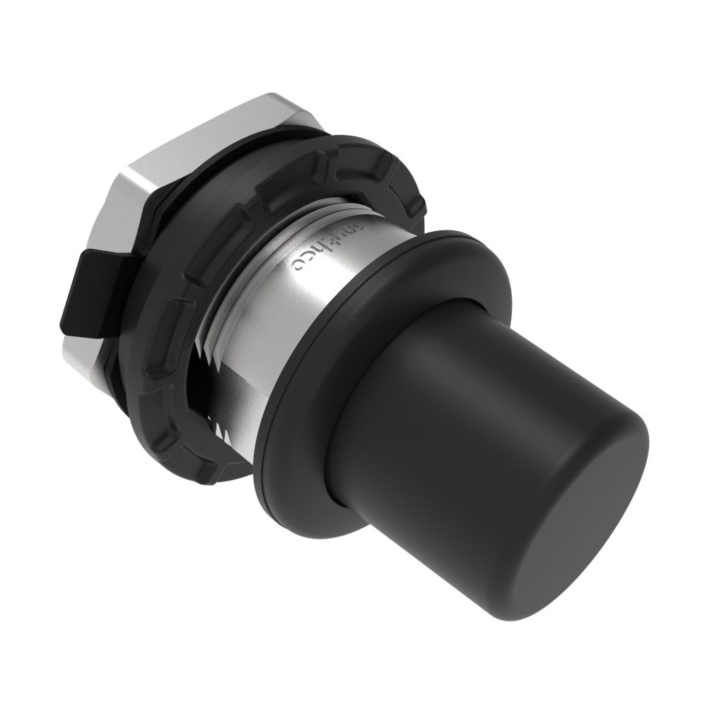 Southco Actuator, Single Point, Direct Push Button, Non-Locking, Nylon, Black