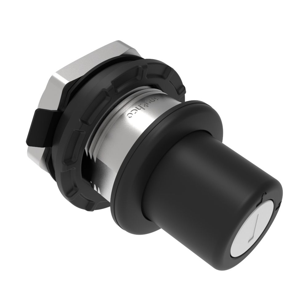 Southco Actuator, Single Point, Direct Push Button, Locking, Reversible R001 (2 Keys Included), Nylon, Black