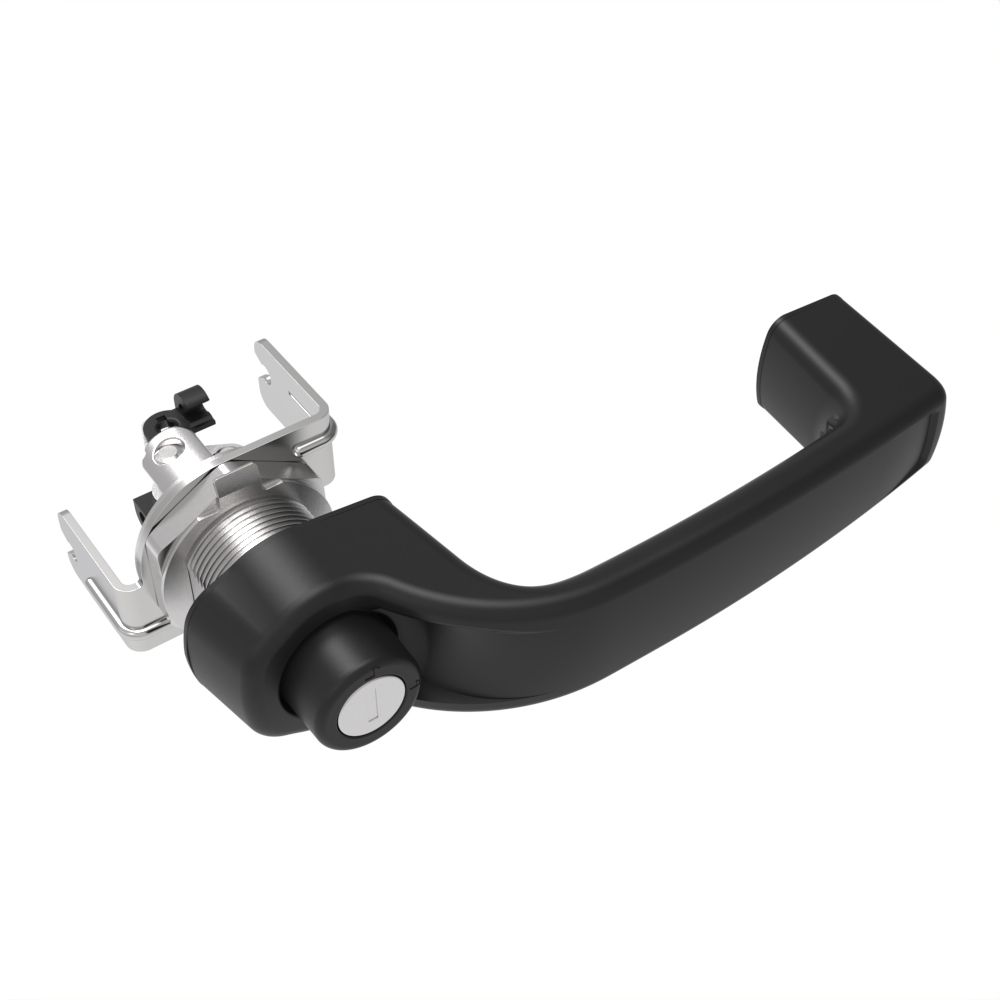 Southco Actuator, Single or Multi Point, with Cable Bracket, Push Button Handle, Locking, Reversible R001 (Keys Not Included), Nylon, Black