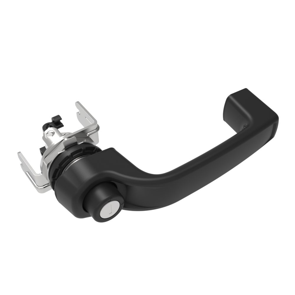 Southco Actuator, Single or Multi Point, with Cable Bracket, Push Button Handle, Locking, Reversible R001 (2 Keys Included), Nylon, Black