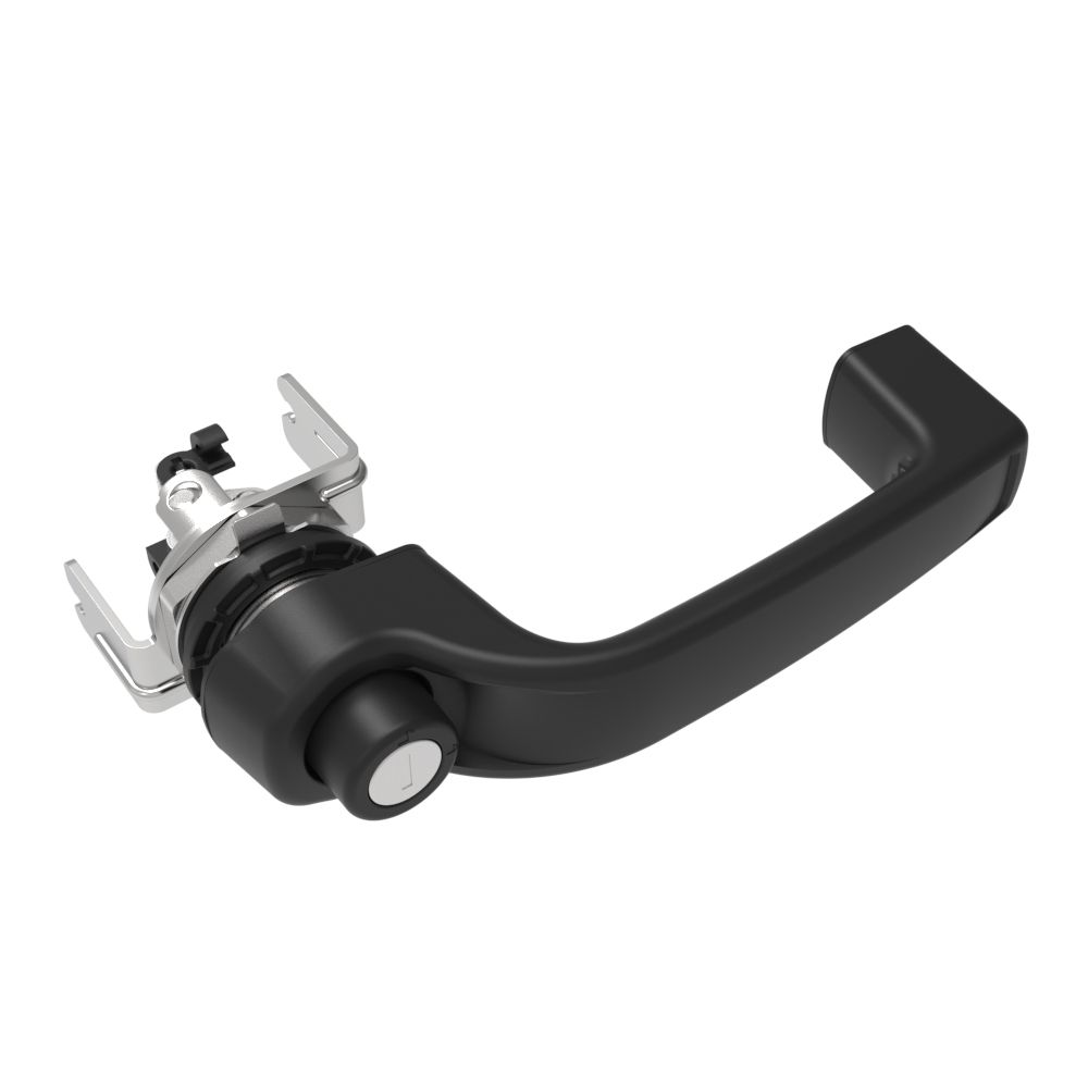 Southco Actuator, Single or Multi Point, with Cable Bracket, Push Button Handle, Locking, Reversible R001 (2 Keys Included), Nylon, Black