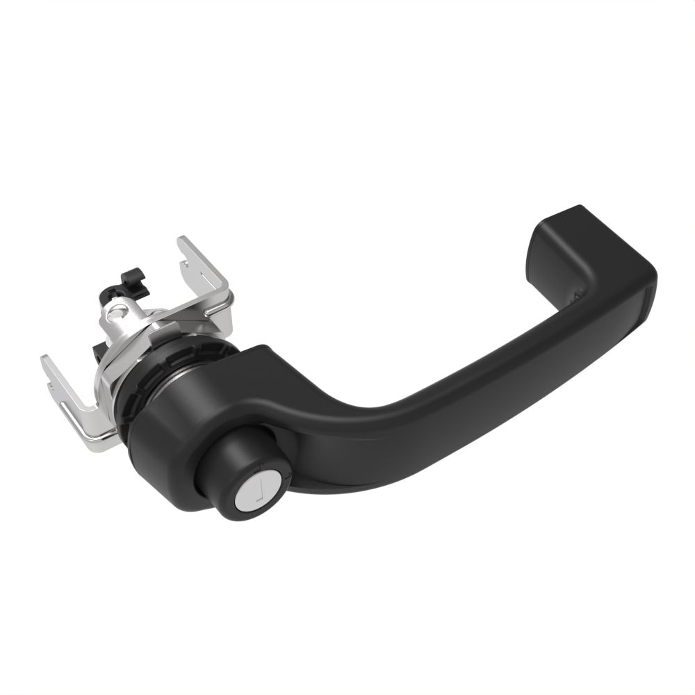 Southco Actuator, Single or Multi Point, with Cable Bracket, Push Button Handle, Locking, Reversible R001 (2 Keys Included), Nylon, Black