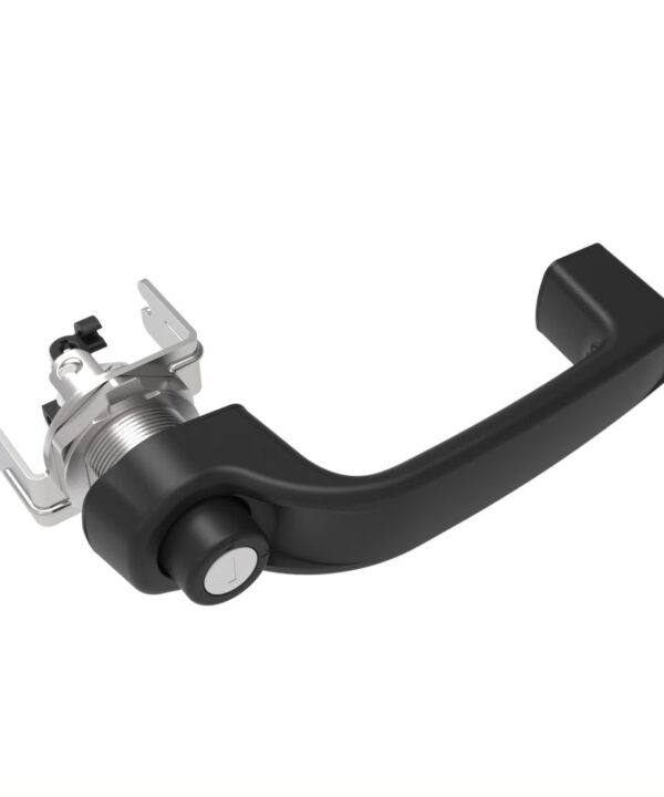 Southco Actuator, Single or Multi Point, with Cable Bracket, Push Button Handle, Reversible Multiple Key Codes (2 Keys Included), Nylon, Black