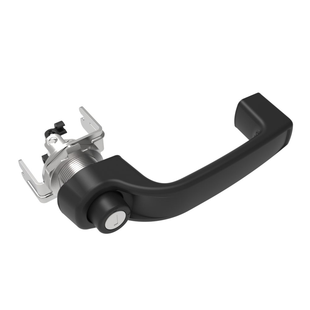 Southco Actuator, Single or Multi Point, with Cable Bracket, Push Button Handle, CH 751 Key (Keys Not Included), Nylon, Black