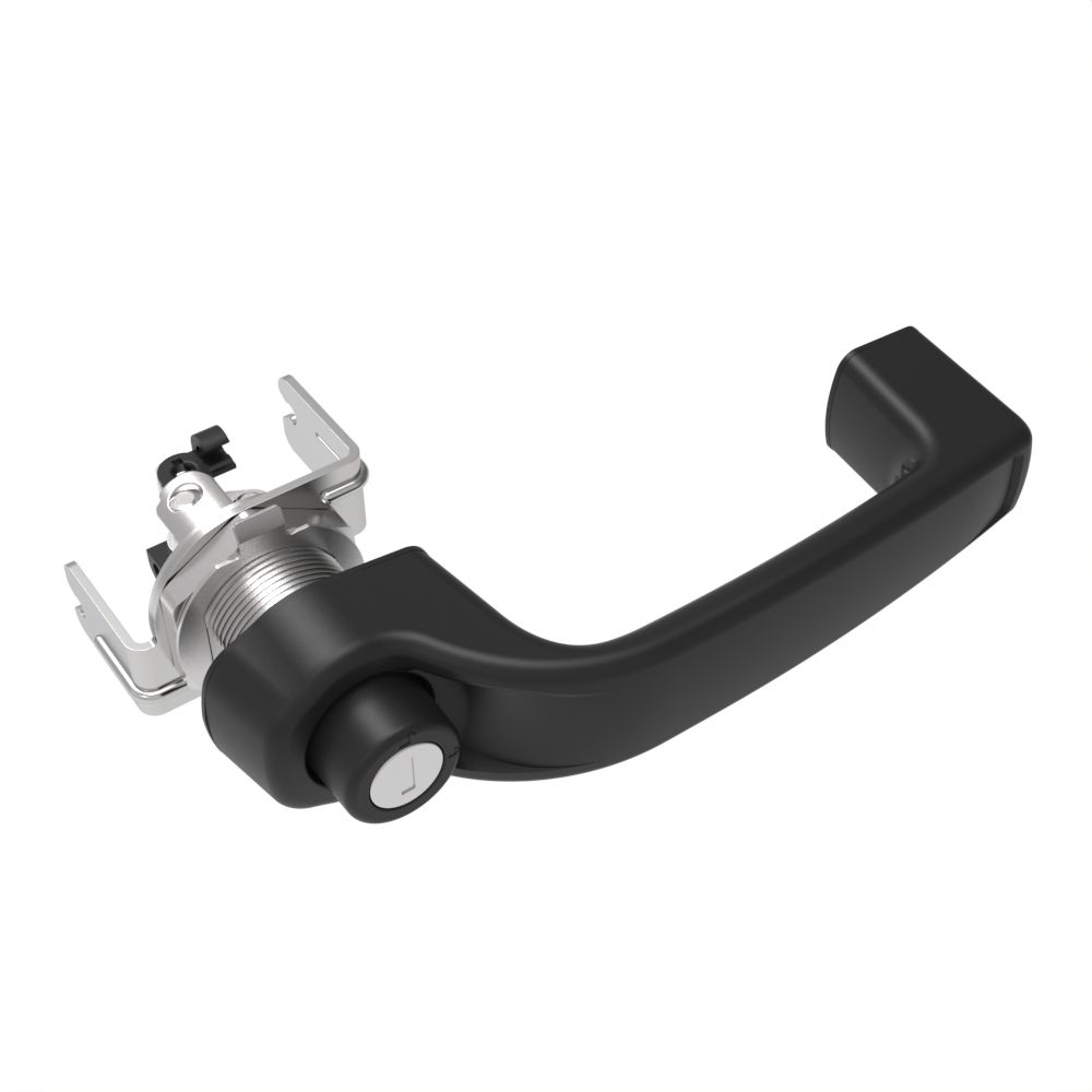 Southco Actuator, Single or Multi Point, with Cable Bracket, Push Button Handle, Standard Key Multiple Key Codes (2 Keys Included), Nylon, Black