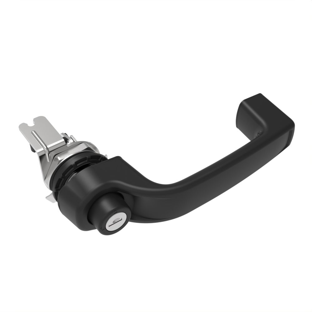 Southco Actuator, Single or Multi Point, with Cable Bracket, Push Button Handle, Standard Key Multiple Key Codes (2 Keys Included), Nylon, Black