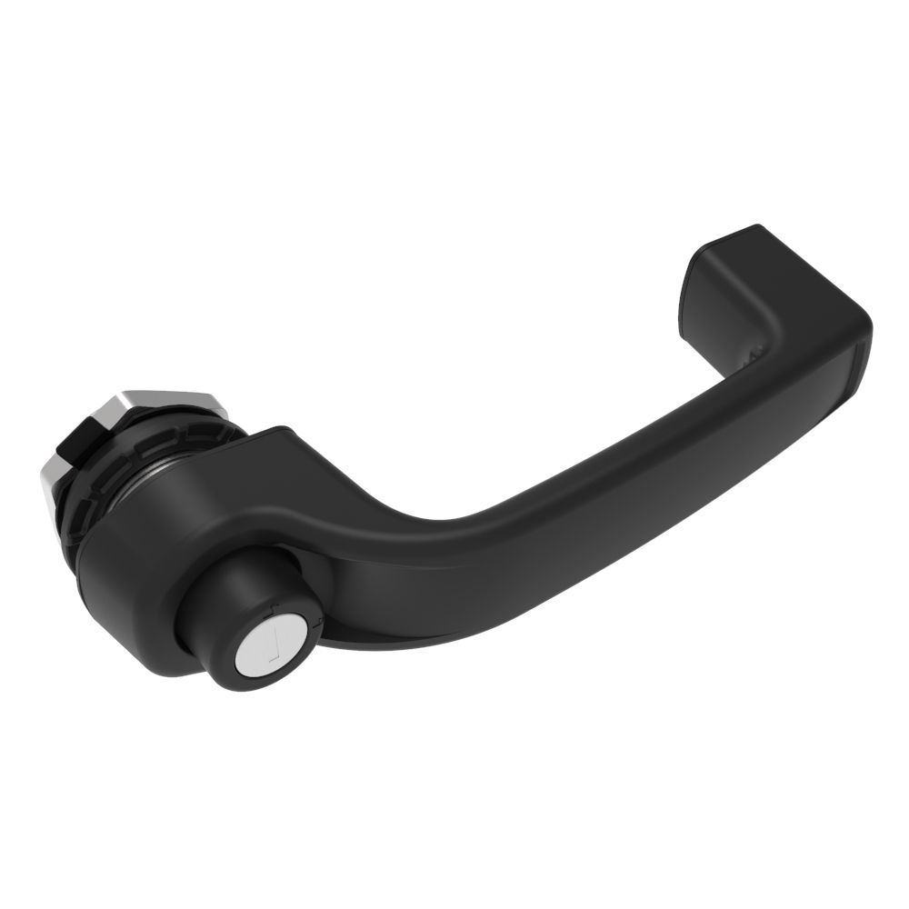 Southco Actuator, Single Point, Direct Push, Push Button Handle, Locking, Reversible R001 (Keys Not Included), Nylon, Black
