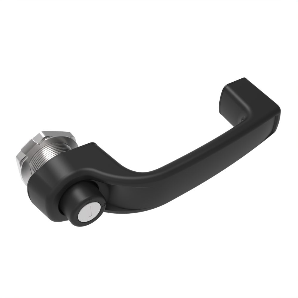 Southco Actuator, Single Point, Direct Push, Push Button Handle, Locking, Reversible R001 (2 Keys Included), Nylon, Black