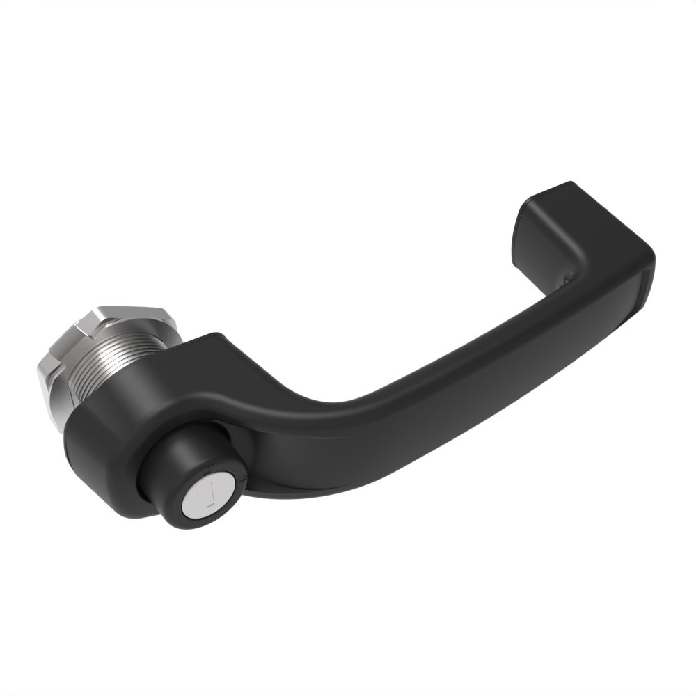 Southco Actuator, Single Point, Direct Push, Push Button Handle, Reversible Multiple Key Codes (2 Keys Included), Nylon, Black