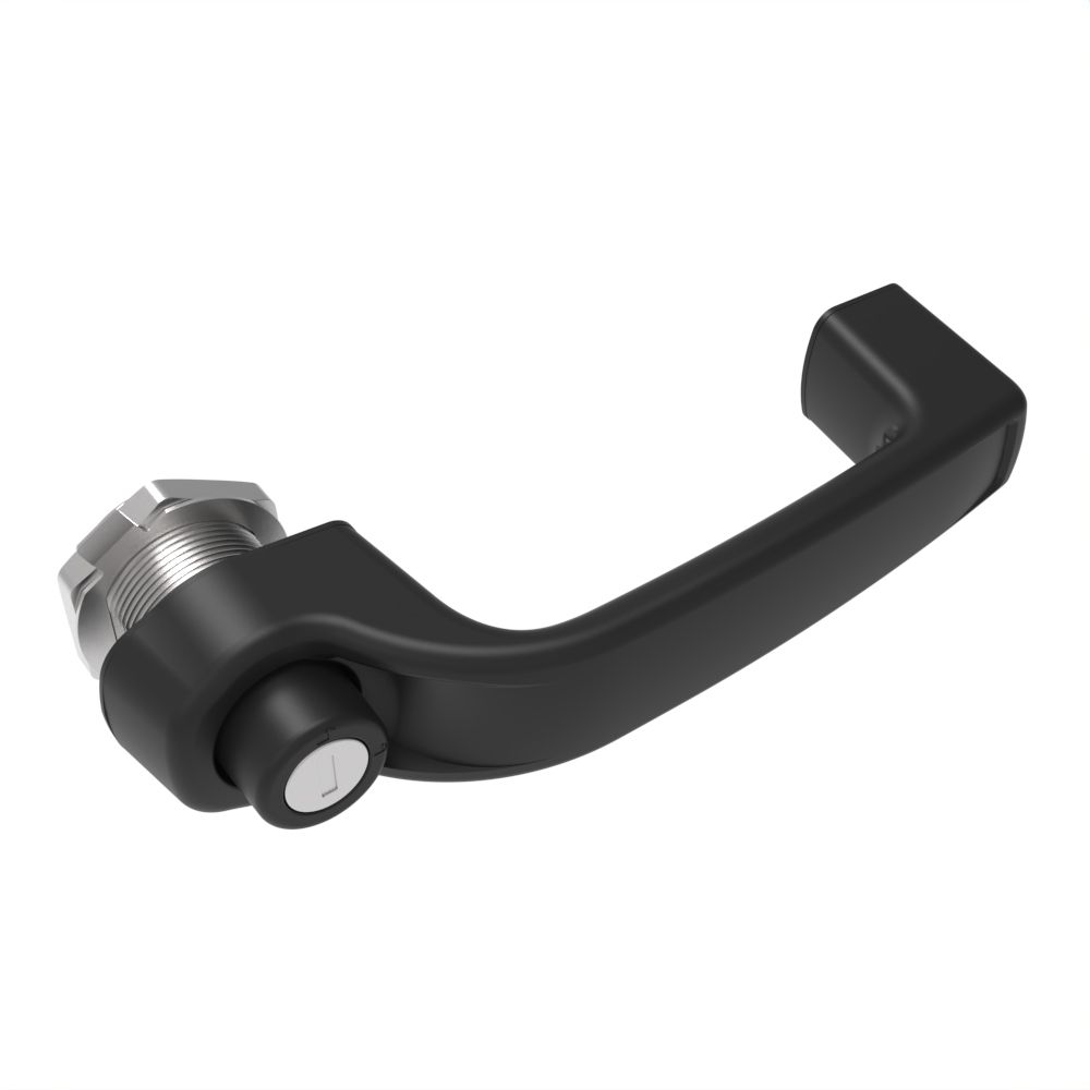 Southco Actuator, Single Point, Direct Push, Push Button Handle, CH 751 Key (Keys Not Included), Nylon, Black