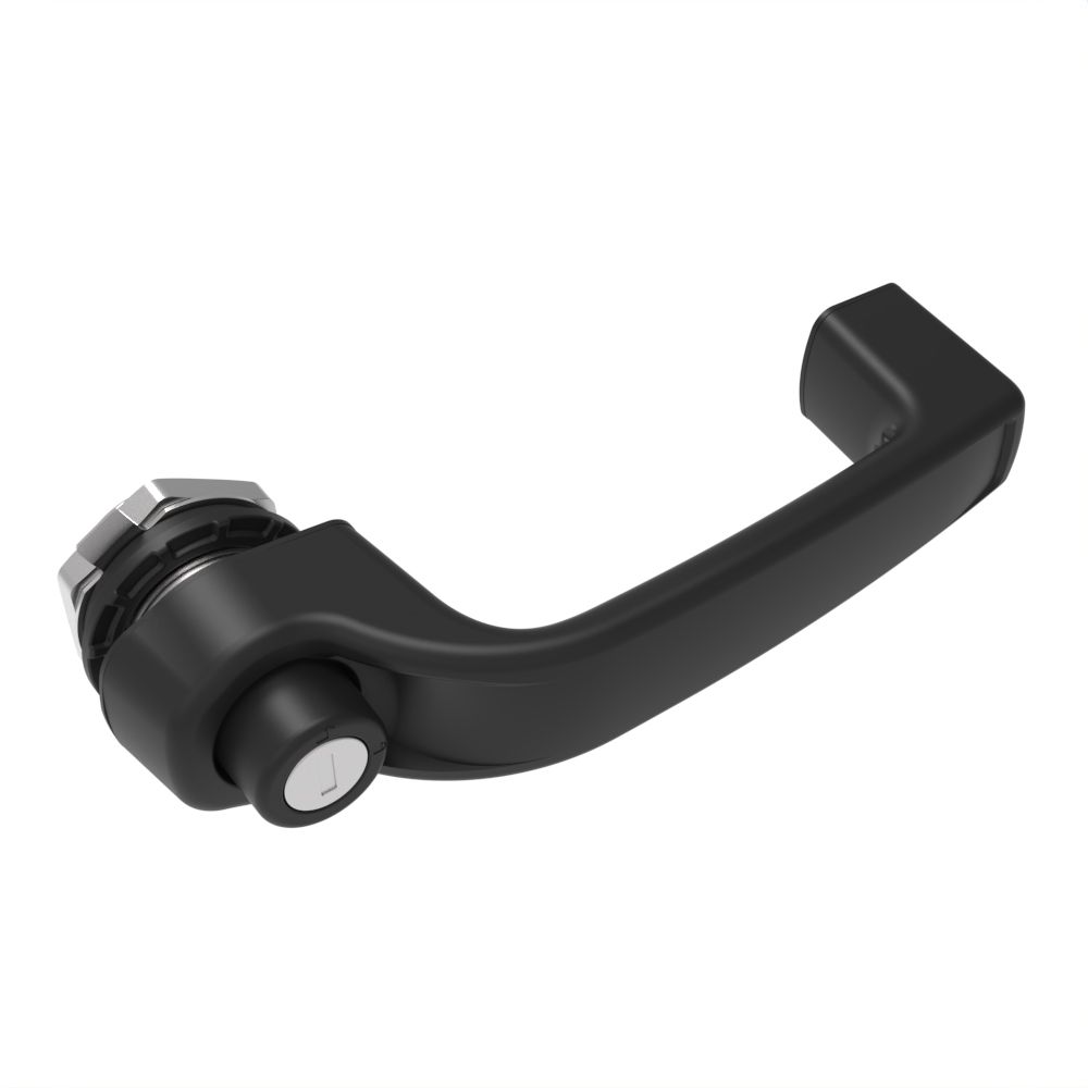 Southco Actuator, Single Point, Direct Push, Push Button Handle, Standard Key Multiple Key Codes (2 Keys Included), Nylon, Black