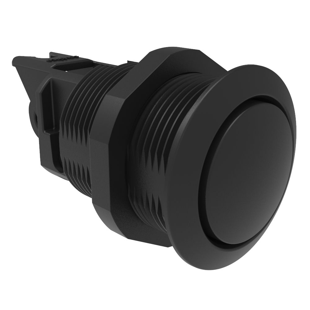 Southco Actuator, Push Button Handle, Non-Locking, Glass Filled Nylon, Black