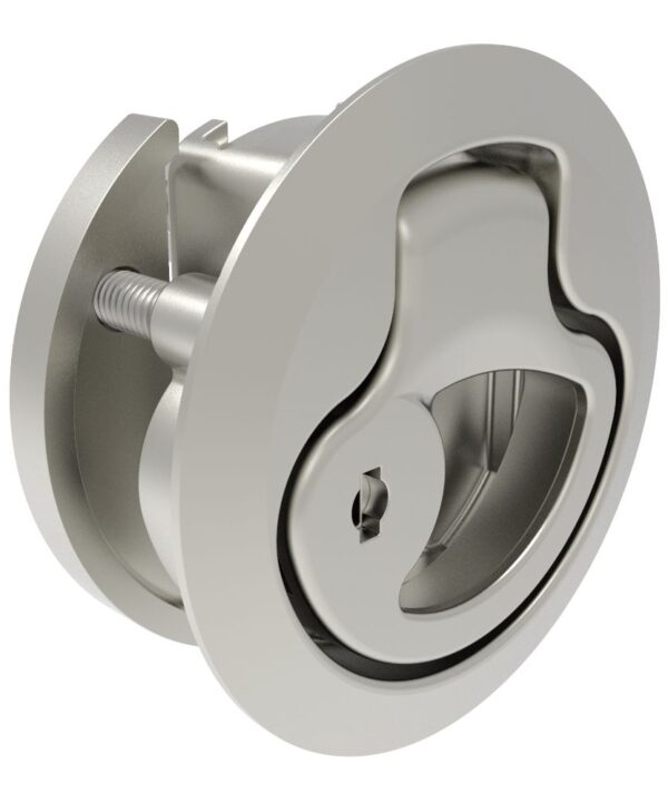 Southco Actuator, Key Locking, Large Size, 316 Stainless Steel, Electropolished, Bright