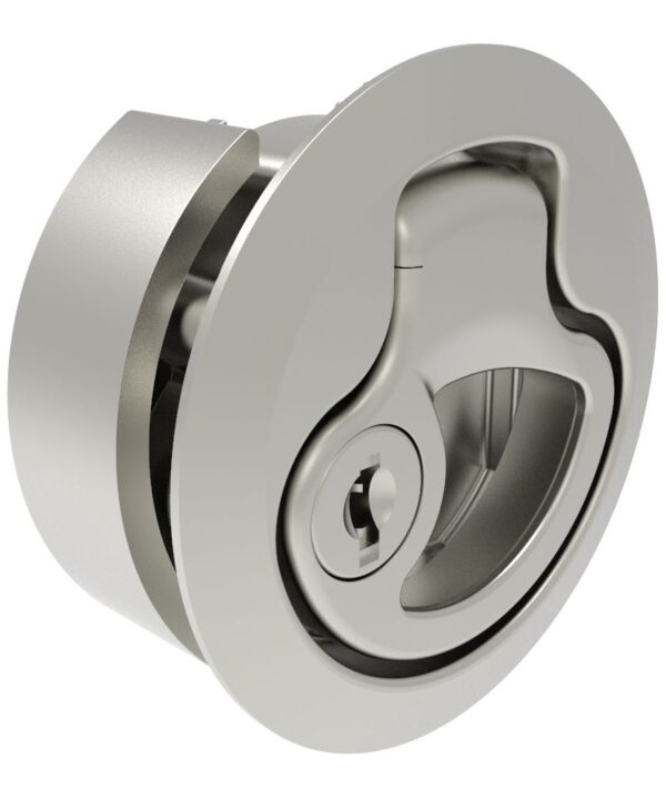 Southco Actuator, Key Locking, Large Size, 316 Stainless Steel, Electropolished, Bright