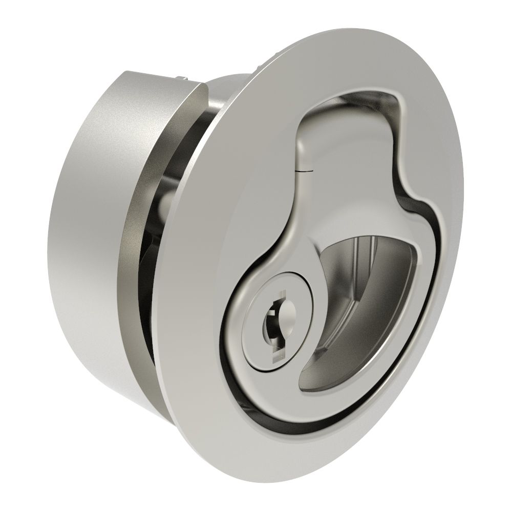 Southco Actuator, Key Locking, Large Size, 316 Stainless Steel, Electropolished, Bright