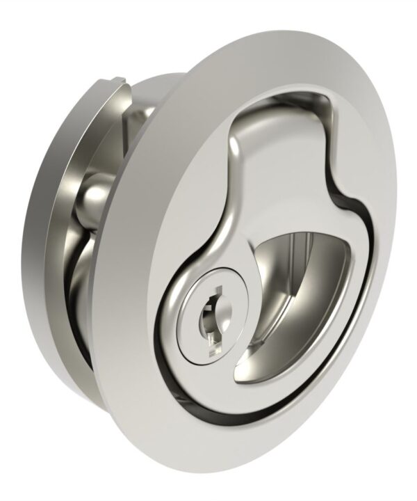 Southco Actuator, Key Locking, Large Size, 316 Stainless Steel, Electropolished, Bright