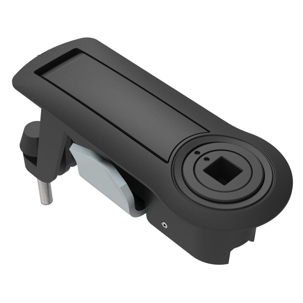 Southco Compression Latch, Lever Latch, Auto Relock, Raiway Standard, 1-5mm Panel, 18-40mm Grip, Not Sealed, Zinc Alloy, Powder Coat, Black
