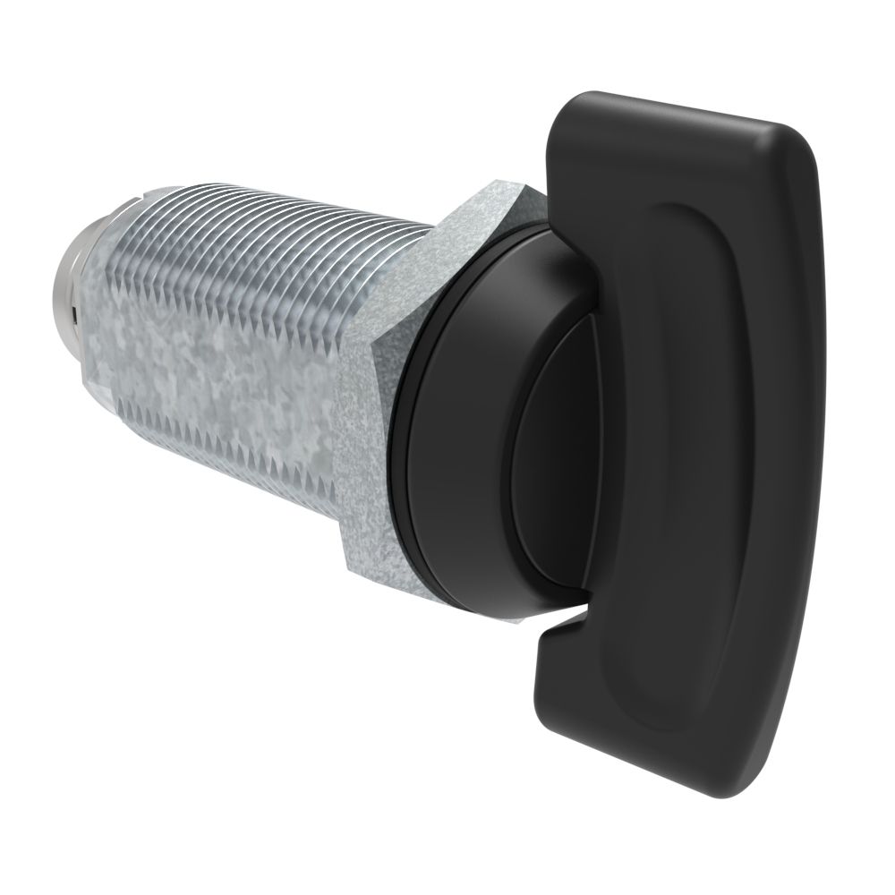 Southco Cam Lock Latch, Zinc Alloy, Black Core, Black Housing