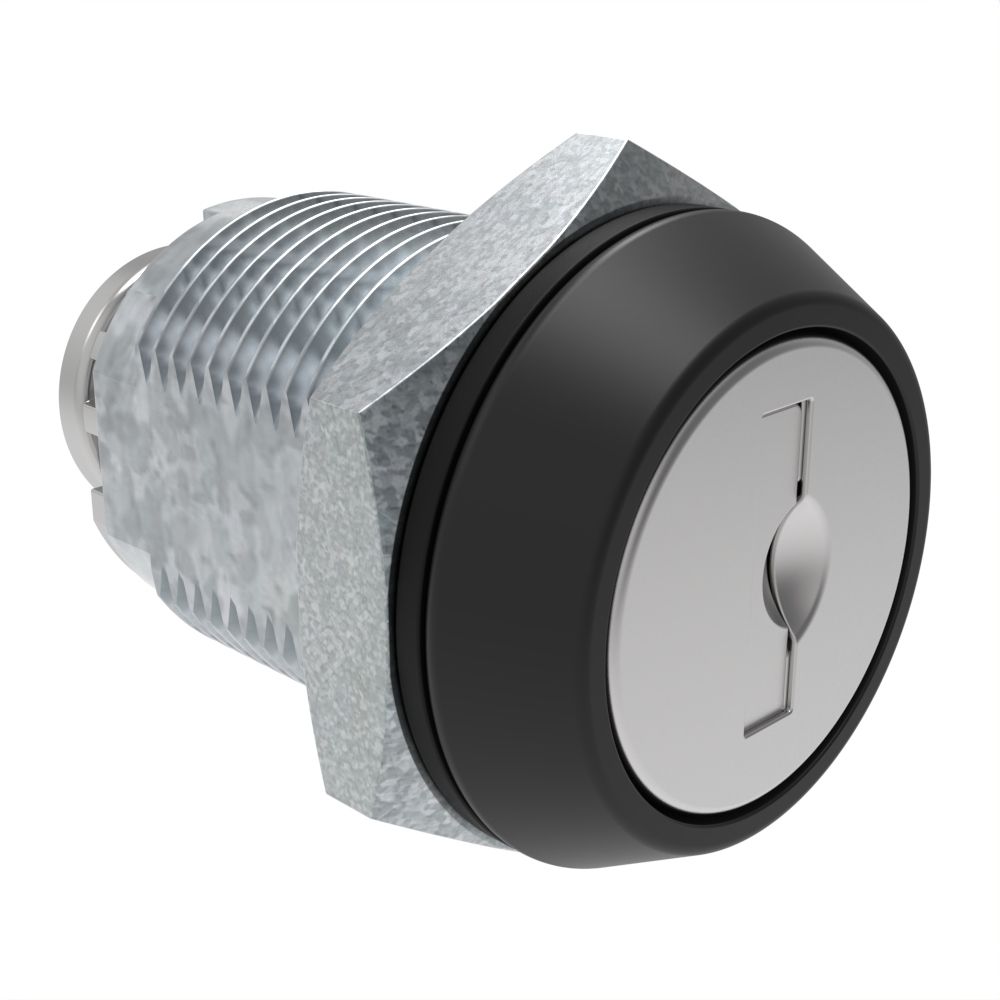 Southco Cam Lock Latch, Zinc Alloy, Stainless Covered Core, Black Housing