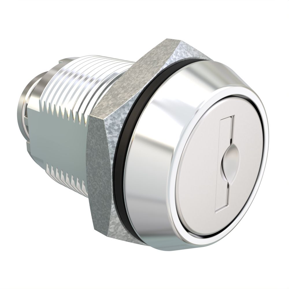 Southco Cam Lock Latch, Zinc Alloy, Stainless Covered Core, Chrome Housing