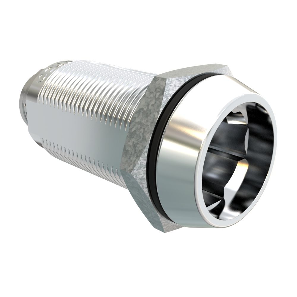 Southco Cam Lock Latch, Zinc Alloy, No Core, Chrome Housing