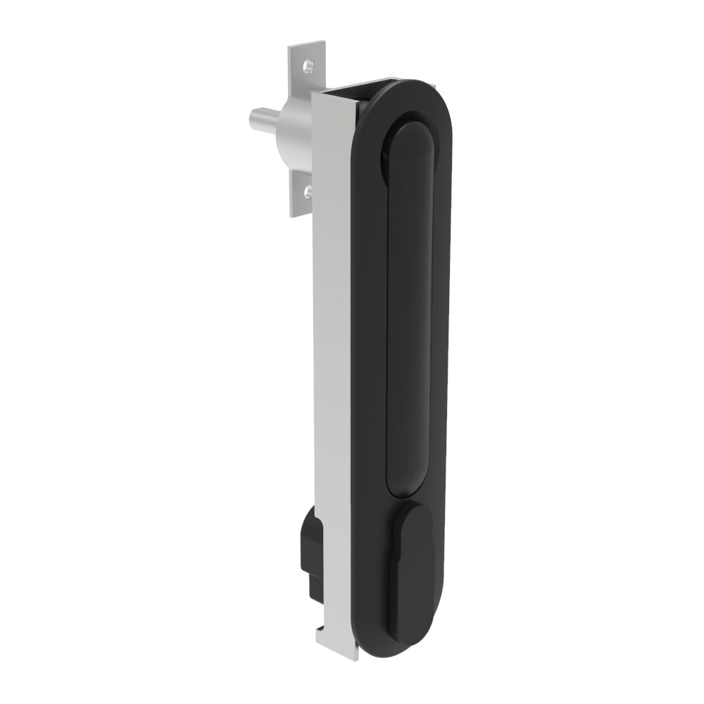 Southco Multipoint Compression Latch, Steel Mounting Hardware, Key Locking, DIN 18354 profile, Counter-clockwise Swing, Zinc Alloy, Black
