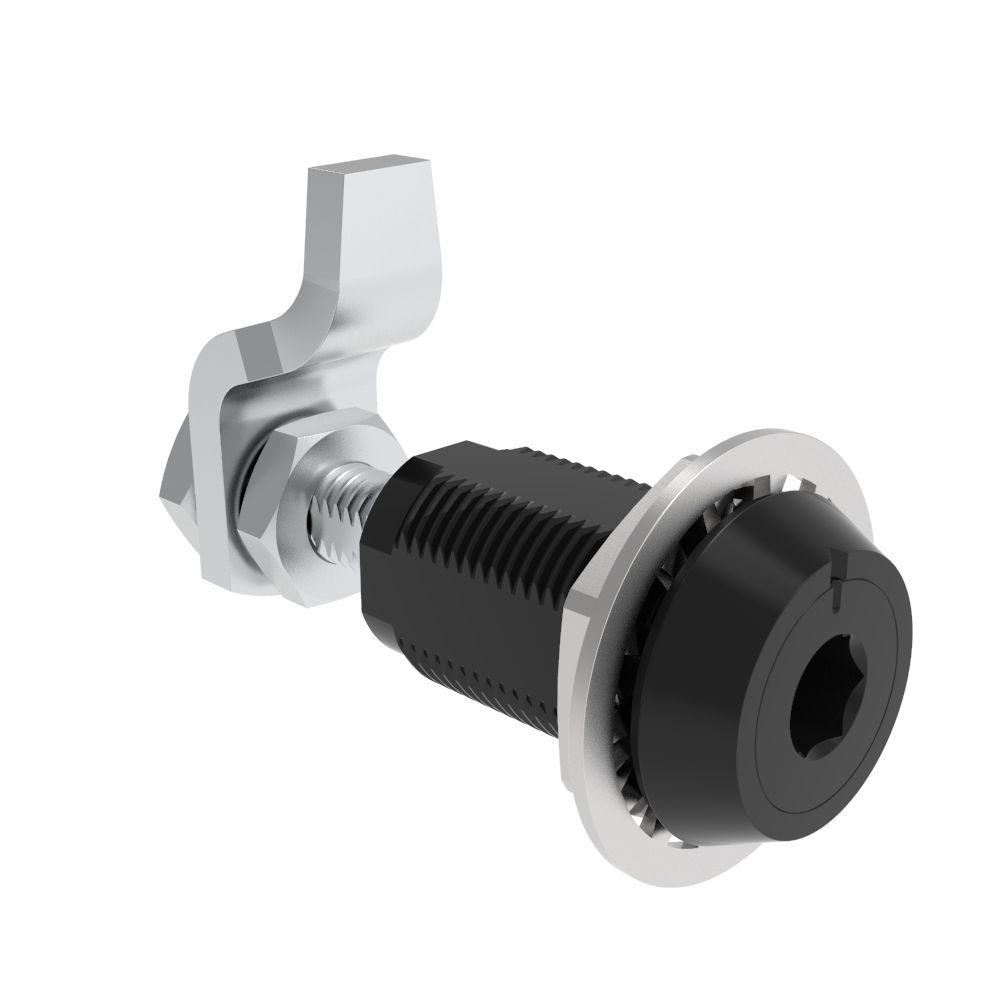 Southco VISE ACTION® Compression Latch, Large Size, 8 mm Hex Recess, Aluminum Alloy, Hard Anodized, Black