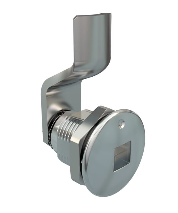 Southco Quarter-Turn Cam Latch, 8 mm Square Recess, 6mm (.24 in) Grip, Sealed, Zinc Alloy, Chrome Plated, Bright