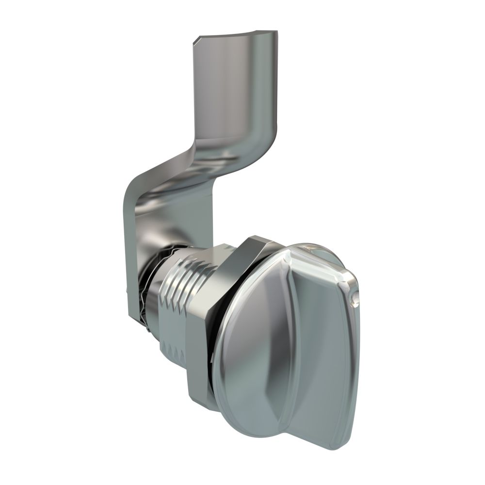 Southco Quarter-Turn Cam Latch, Short wing, 6mm (.24 in) Grip, Sealed, Zinc Alloy, Chrome Plated, Bright