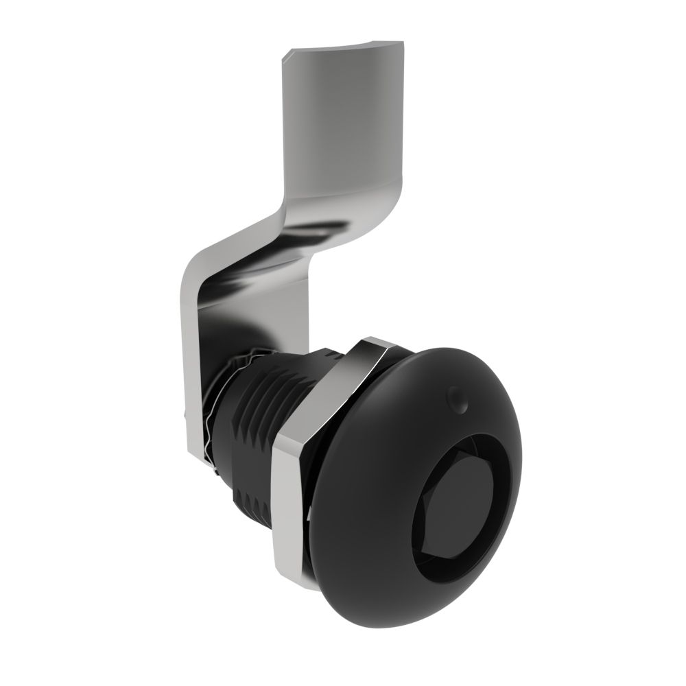 Southco Quarter-Turn Cam Latch, Bellcore 216, 6mm (.24 in) Grip, Sealed, Zinc Alloy, Powder Coat, Black