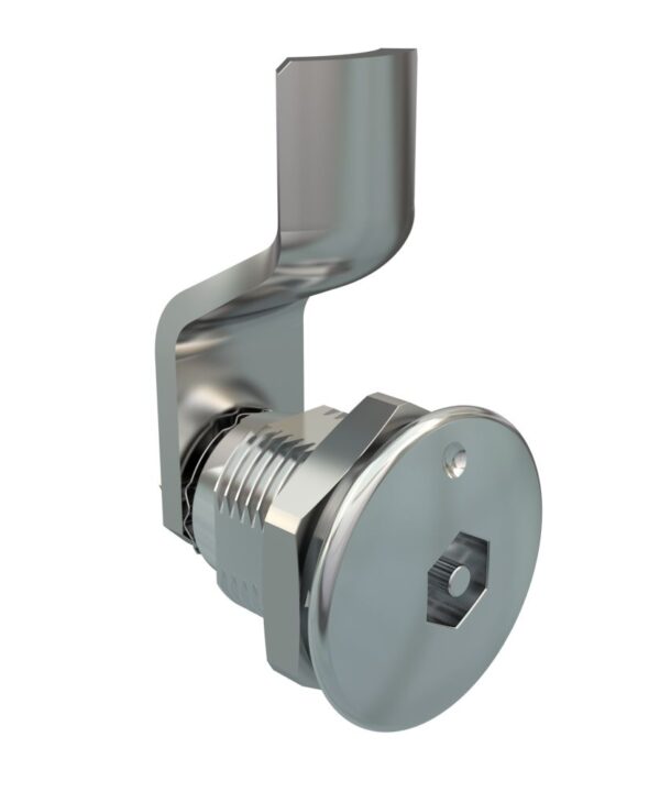 Southco Quarter-Turn Cam Latch, Bellcore Electronics, 6mm (.24 in) Grip, Not Sealed, Zinc Alloy, Chrome Plated, Bright