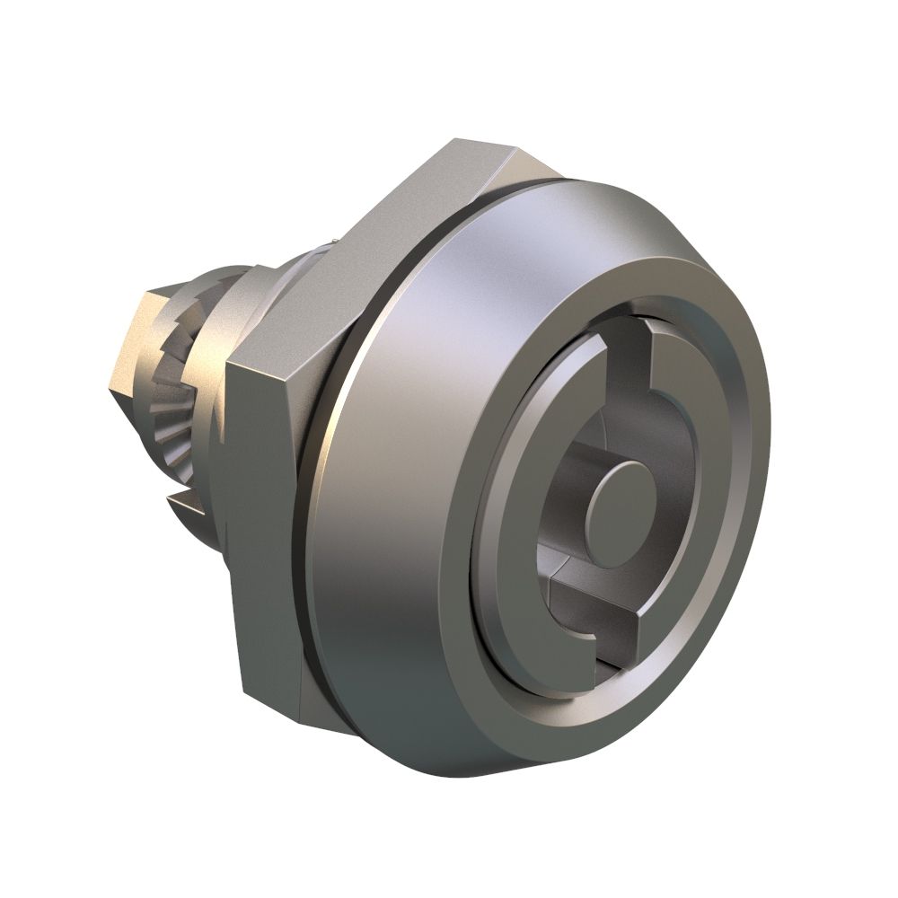 Southco Quarter-Turn Cam Latch, 5 mm Double Bitted Recess, Without Cam, Sealed, Stainless Steel, Passivated