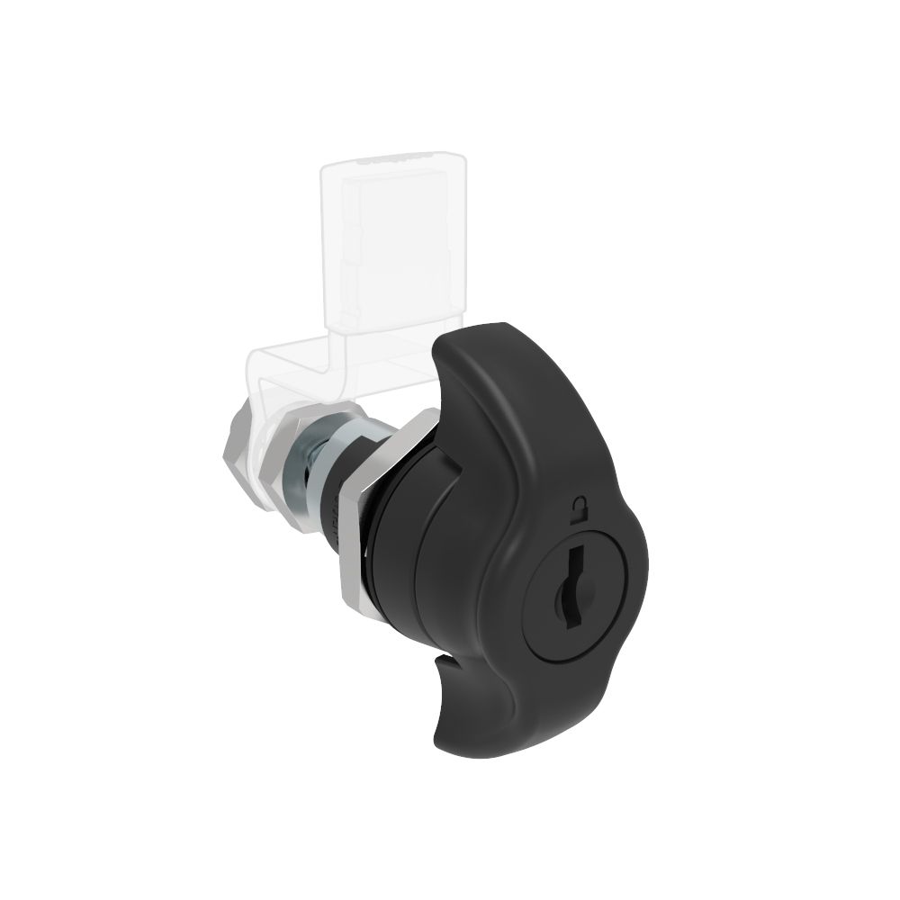 Southco QUARTER-TURN CAM LATCH, ADJUSTABLE GRIP, KEY-LOCKING (CH751) WING KNOB, WITHOUT CAM, SEALED, ZINC ALLOY, POWDER COAT, BLACK