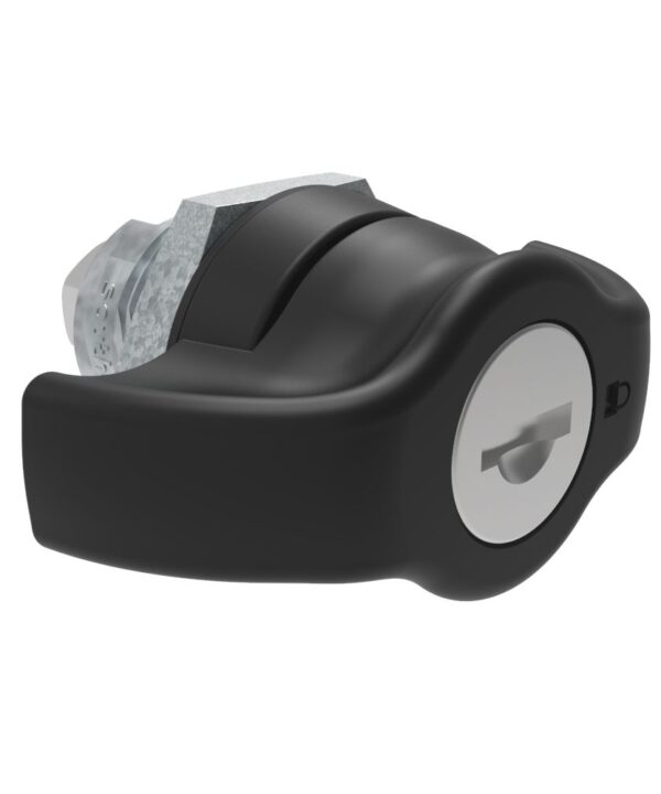 Southco Quarter-Turn Cam Latch, Key Locking (Reversible Key) Wing, Without Cam, Sealed, Zinc Alloy, Powder Coat, Black