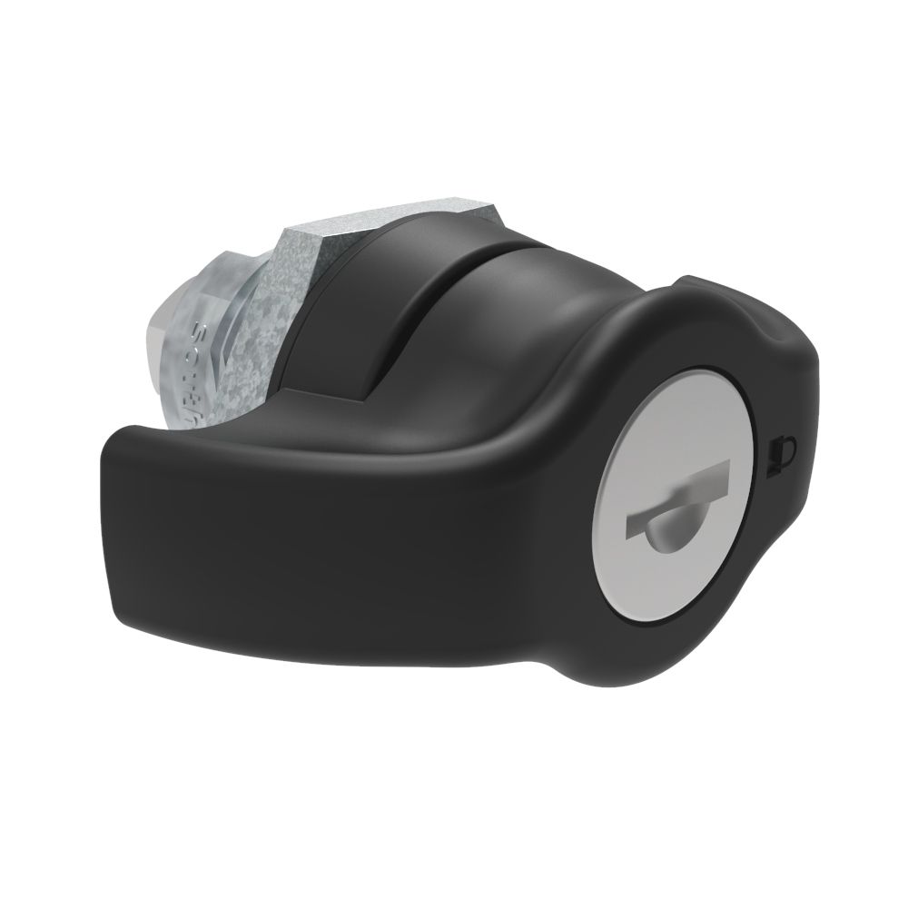 Southco Quarter-Turn Cam Latch, Key Locking (Reversible Key) Wing, Without Cam, Sealed, Zinc Alloy, Powder Coat, Black
