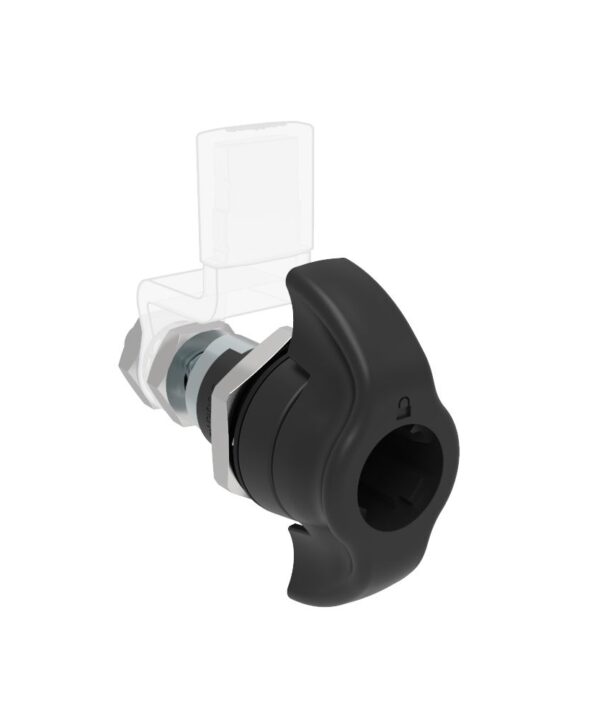 Southco QUARTER-TURN CAM LATCH, ADJUSTABLE GRIP, KEY-LOCKING (WITHOUT LOCK CORE) WING KNOB, WITHOUT CAM, SEALED, ZINC ALLOY, POWDER COAT, BLACK